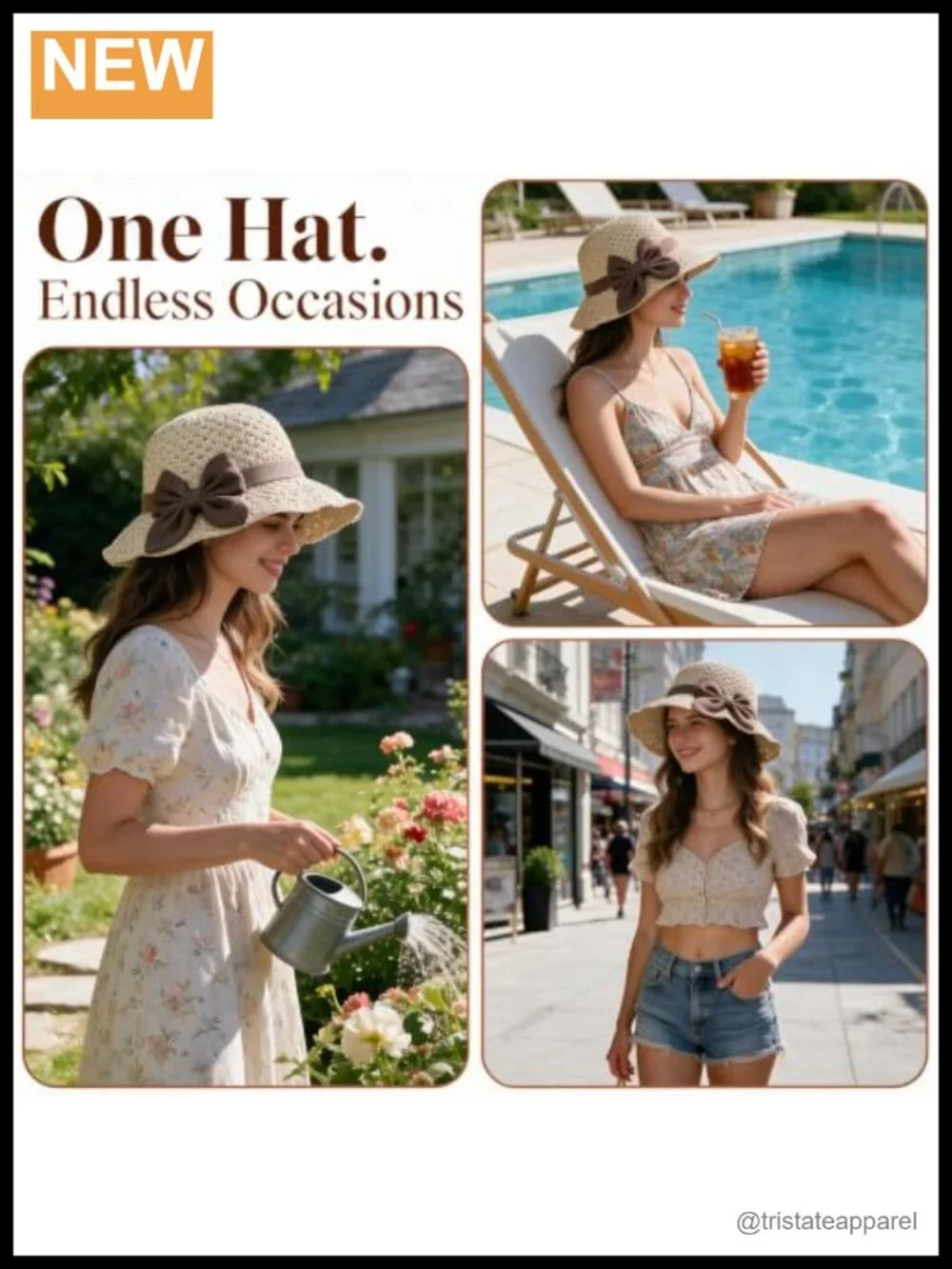 Wide Brim Woven Straw Sun Hat with Bow, Packable Travel Summer Beach Hat